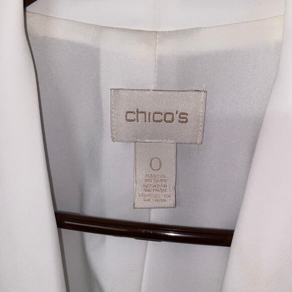 Chico's White Open Front Blazer Jacket Women's Size 0 4 Small - Picture 4 of 6